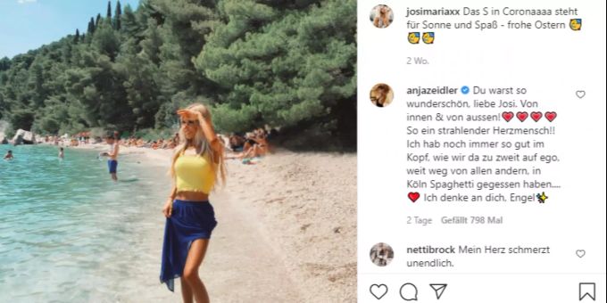 Die Influencerin Josi Maria ist an ihrer Magersuch gestorben. Josi Maria Influencerin