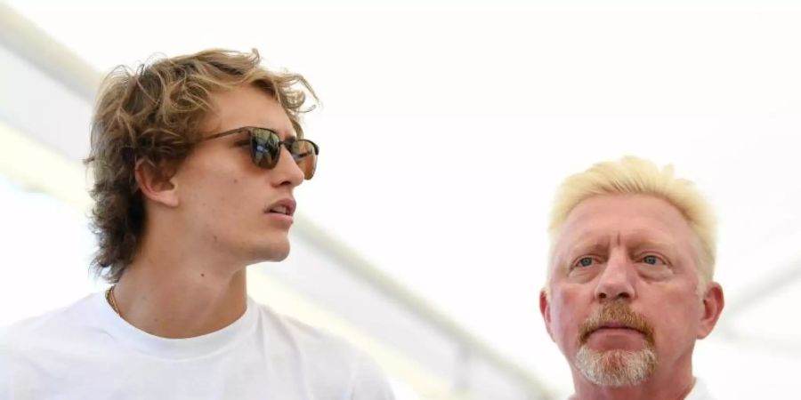 Werden vorerst nicht zusammenarbeiten: Alexander Zverev (l) und Boris Becker. Foto: Dan Peled/AAP/dpa