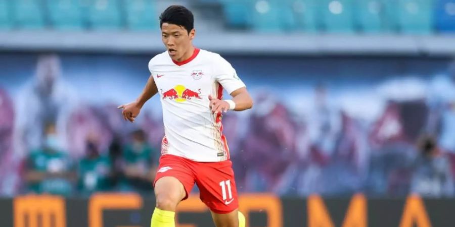 Hee-chan Hwang kommt bei RB Leipzig nur selten zum Einsatz. Foto: Jan Woitas/dpa-Zentralbild/dpa