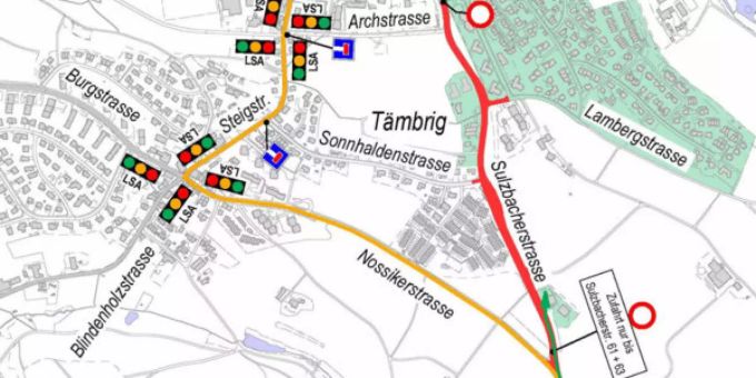 Sulzbacherstrasse in Uster ab 11 Januar 2021 gesperrt.