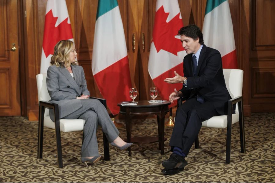 Giorgia Meloni Justin Trudeau