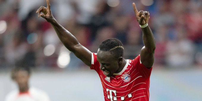 Bayerns Sadio Mane jubelt über seinen Treffer im Supercup gegen RB Leipzig. Bayerns Sadio Mane jubelt über seinen Treffer im Supercup gegen RB Leipzig.