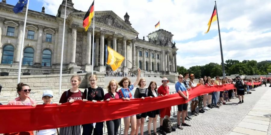 Menschenkette von Fridays for Future