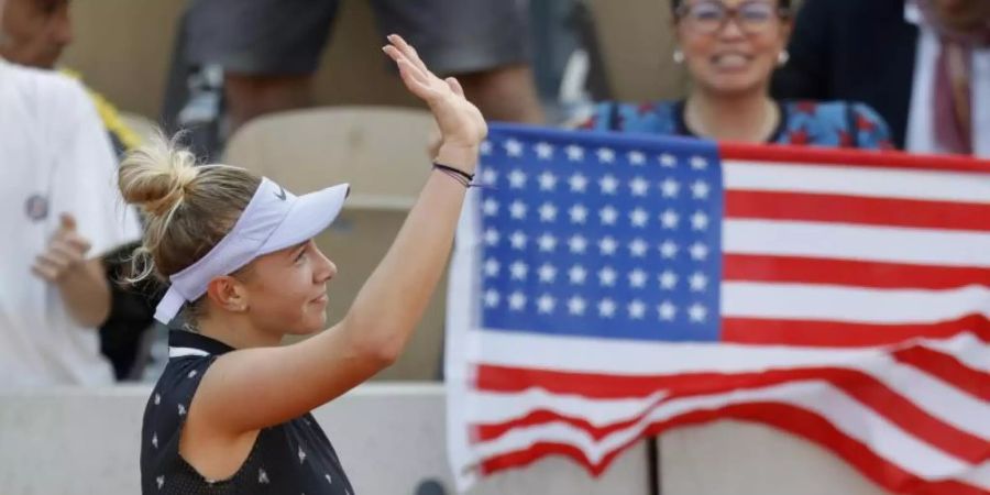 Amanda Anisimova muss nun gegen die Titelverteidigerin Simona Halep antreten. Foto: Pavel Golovkin/AP