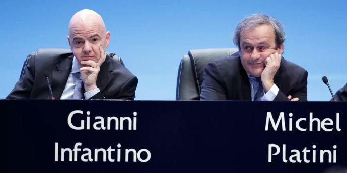 Michel Platini attackiert Gianni Infantino. Gianni Infantino Michel Platini
