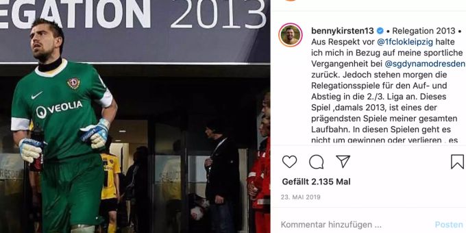 2. Bundesliga: Ex-Dynamo-Goalie Kirsten erhält Meniskus eines Toten