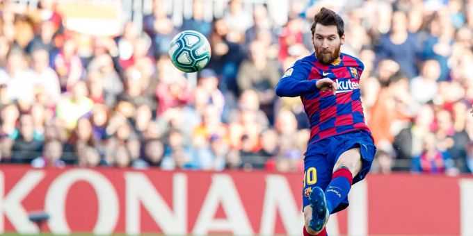Lionel Messi im Einsatz für den FC Barcelona gegen Getafe in einem Spiel in La Liga. Lionel Messi La Liga