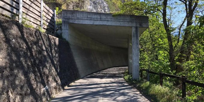 Der Unfallort in Tamins GR. Tamins GR