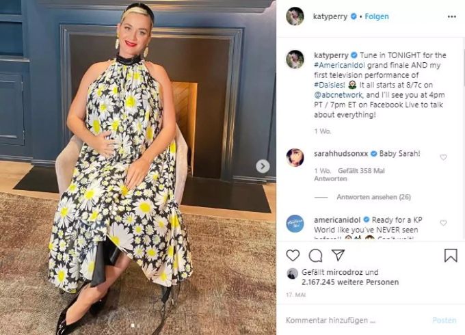 Katy Perry muss wegen der Corona-Krise zu Hause ausharren. katy