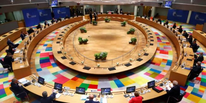Saal des Gipfeltreffens in Brüssel. brüssel