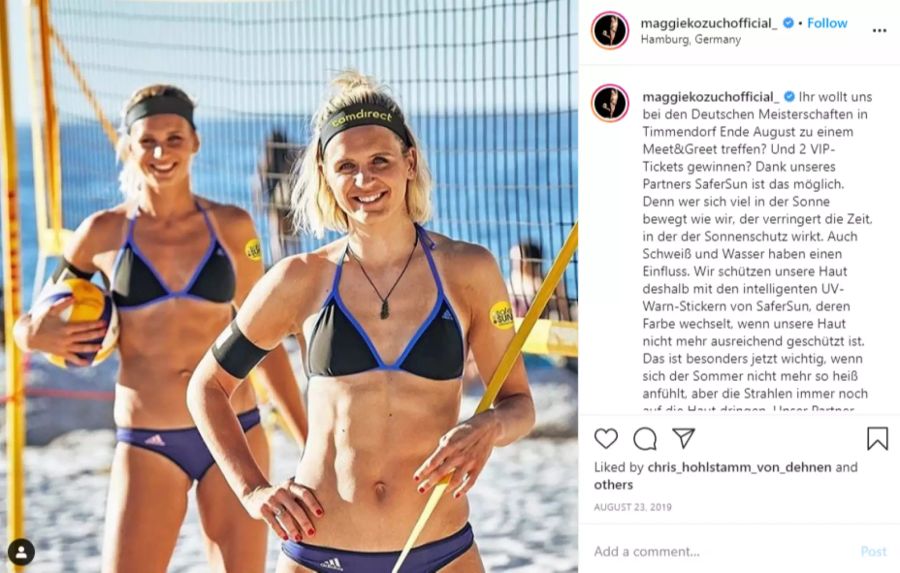 Margarete Kozuch mit Beach-Partnerin Laura Ludwig.