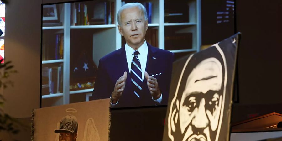 Der demokratische US-Präsidentschaftsbewerber Joe Biden in seiner Videobotschaft anlässlich der Beerdigung von George Floyd.