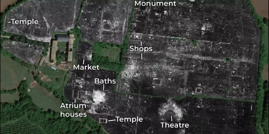 Karte der antiken Stadt Falerii Novi nahe Rom
