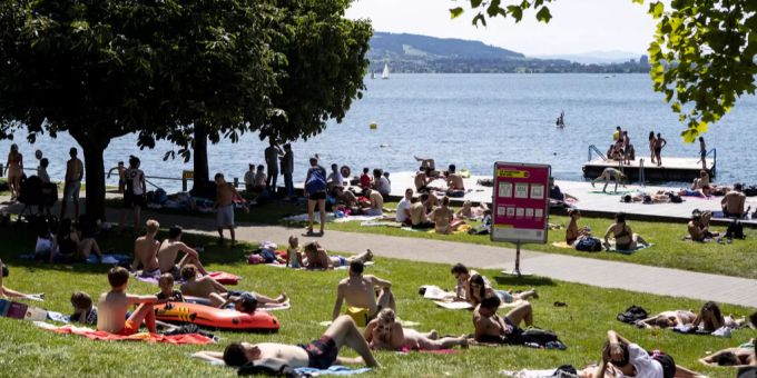 seeliken Das Seebad in Seeliken war heute gut besucht.
