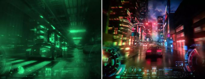 Derzeit ist nur die Anzeige in Grün-Schwarz möglich. Eine Farb-Anzeige ist jedoch in Arbeit. Virtual-Reality-Brille
