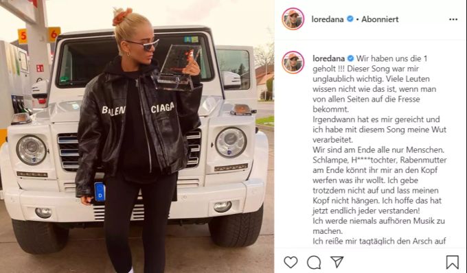 Loredana zeigt im Netz gern, was sie hat. loredana