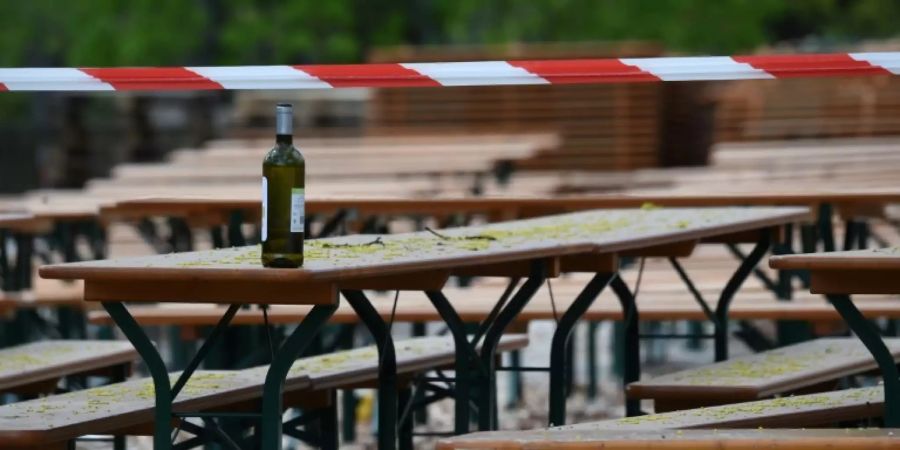 Geschlossener Biergarten in München