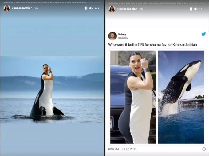 Kim Kardashian wurde mit einem Wal verglichen. Kim Kardashian