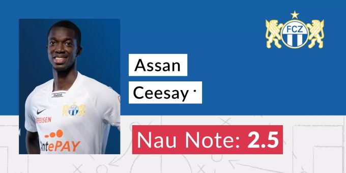Die Nau.ch-Note für Assan Ceesay vom FCZ. FCZ
