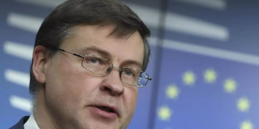 EU-Handelskommissar Valdis Dombrovskis versucht, die Freihandelszone mit den Mercosur-Staaten zu retten. Foto: Yves Herman/Reuters Pool/AP/dpa