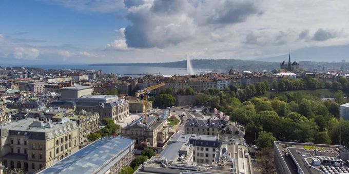 Die Stadt Genf von oben. stadt genf