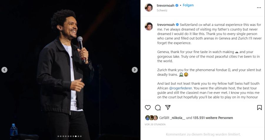 Trevor Noah bei einem seiner Auftritte in der Schweiz.