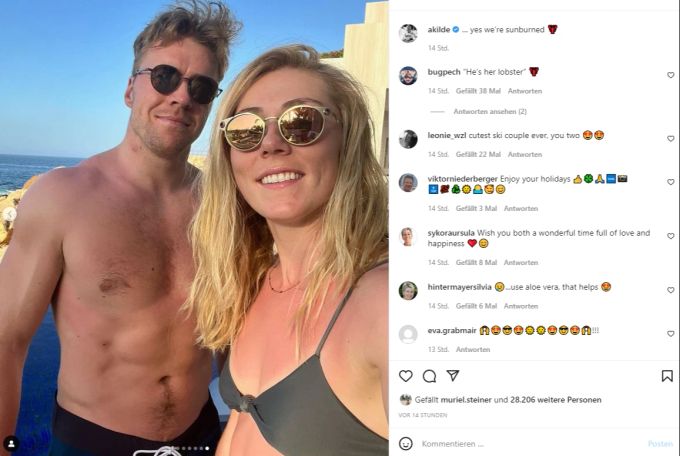 Mikaela Shiffrin (r.) und Aleksander Kilde geniessen die Ferien. Mikaela Shiffrin