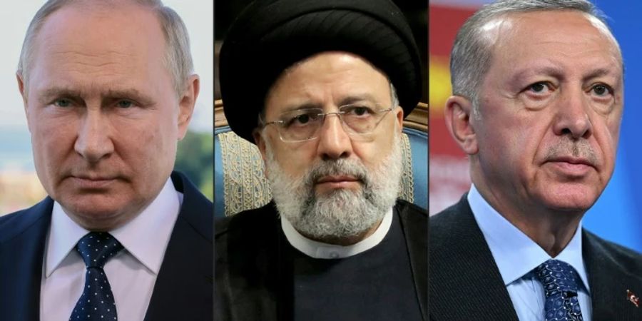 Putin, Raisi und Erdogan (v.l.n.r.)