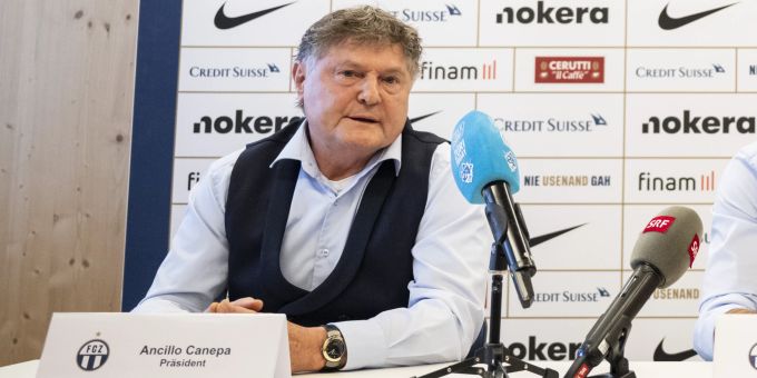 Ancillo Canepa, Präsident des FCZ, an einer Pressekonferenz. FCZ Ancillo Canepa