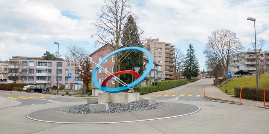 Der Autokreisel von Wittenbach in St. Gallen.