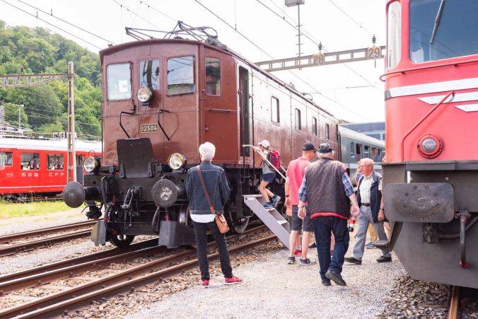 Manche der historischen Lokomotiven konnten auch innen besichtigt werden.
