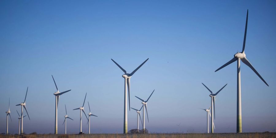 Windräder im Sönke Nissen Koog nahe der Nordsee. Der Ausbau der Windkraft an Land in Deutschland kommt nicht in Schwung.