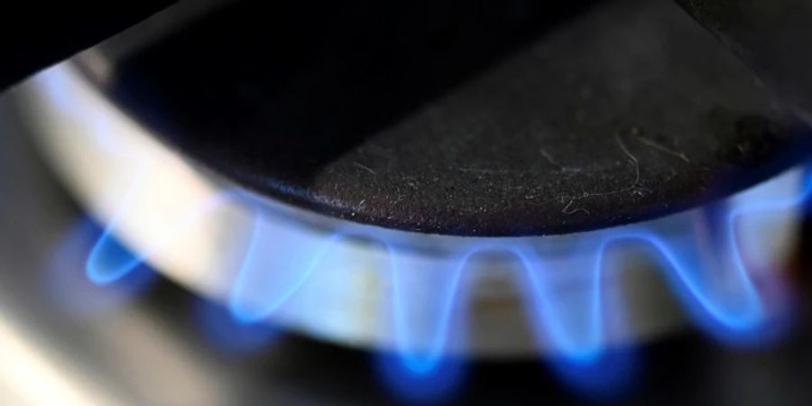 Flamme eines Gasherdes.