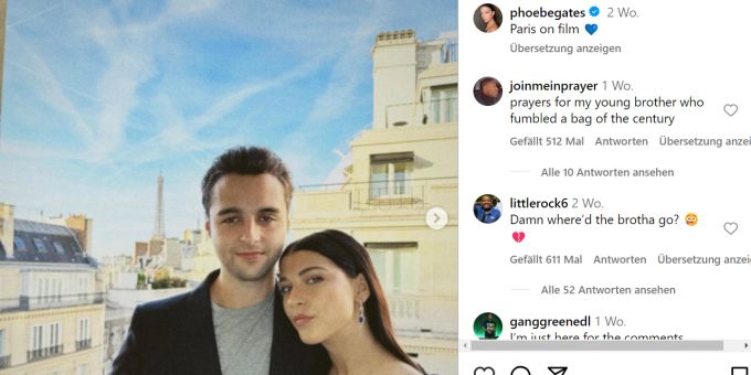 Die Tochter von Bill Gates und der Enkel von Paul McCartney haben ein Paarfoto auf Instagram gepostet. mccartney enkel gates tochter