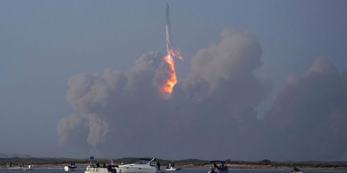 Das «Starship» von SpaceX war Mitte April erstmals zu einem unbemannten Teststart aufgebrochen. Das «Starship» von SpaceX war Mitte April erstmals zu einem unbemannten Teststart aufgebrochen.
