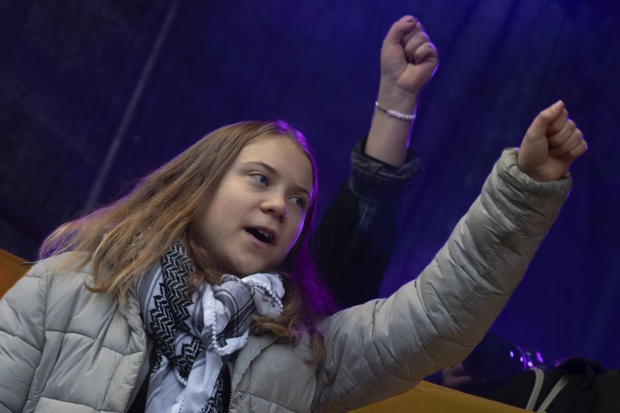 Bei der Klimademo in Amsterdam gestern Sonntag äusserte Greta Thunberg erneut ihren Support für Palästina.