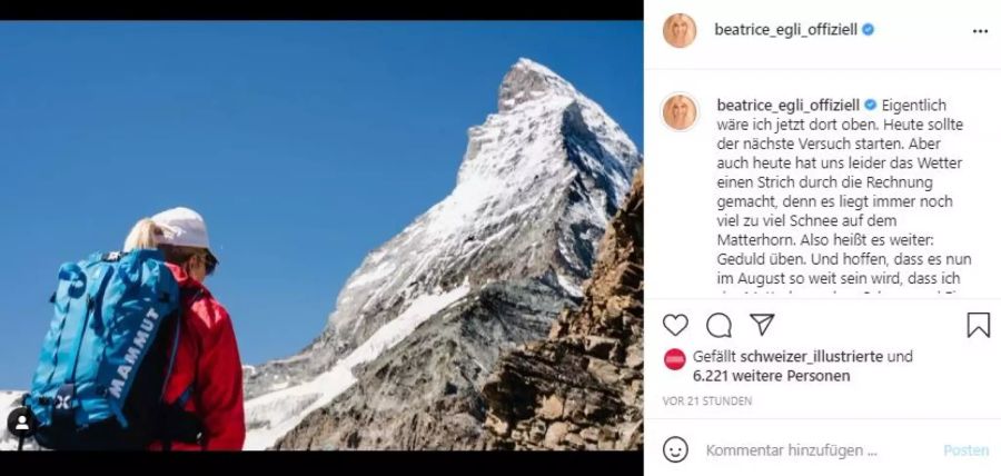 Beatrice Egli vor der Matterhorn.