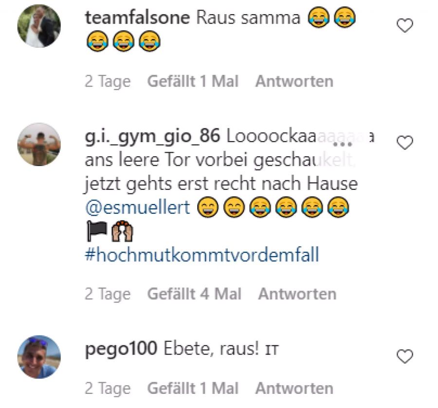 Die Fans lachen Thomas Müller aufgrund seines Videos aus.