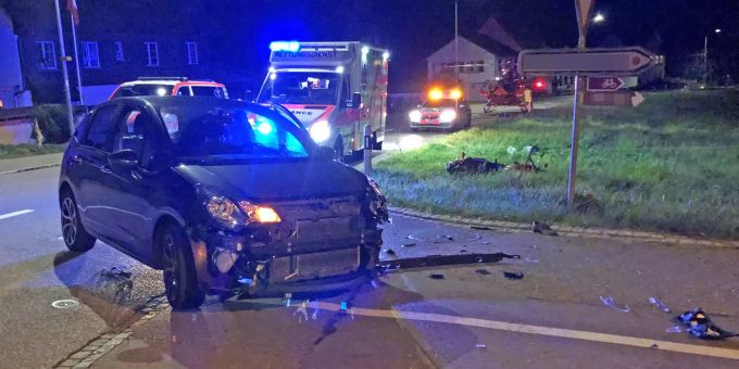 Der Unfallsort in Tägerwilen TG. Kollision