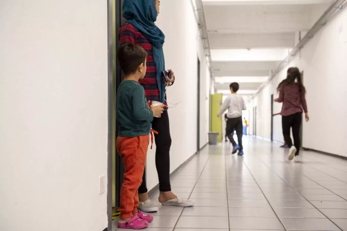 Bewohnende des temporären Asylzentrums «Pasture» in Balerna TI. Asylzentrum Balerna