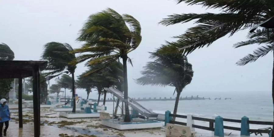Der Hurrikan «Grace» hat auf der bei Urlaubern beliebten mexikanischen Halbinsel Yucatán bereits weitreichende Stromausfälle verursacht. Foto: Israel Rosas/XinHua/dpa