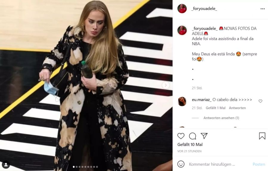 Adele zeigte sich beim NBA-Spiel erstmals seit langer Zeit wieder in der Öffentlichkeit.