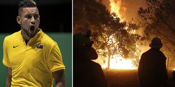 Nick Kyrgios und zwei Landsmänner spenden für die Opfer der australischen Buschbrände. Nick Kyrgios