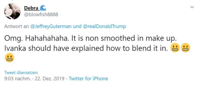Eine Userin empfiehlt Trump die Hilfe von Ivanka. Tweet trump