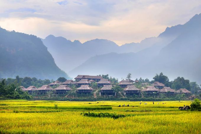 das kleine Bergdorf Mai Chau. Mai Chau