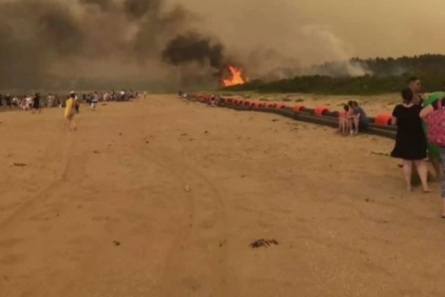 Rund 4000 Menschen haben am Strand von Mallacoota Zuflucht gefunden.