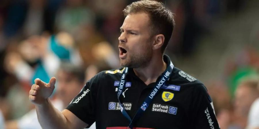 Mit den Rhein-Neckar Löwen in der Krise: Coach Kristjan Andresson. Foto: Swen Pförtner/dpa