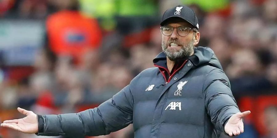 Liverpool-Trainer Jürgen Klopp kann im Old Trafford einfach nicht gewinnen. Foto: Martin Rickett/PA Wire/dpa