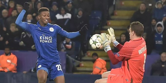 Demarai Gray im Dress von Leicester City. Jetzt spielt er für Bayer 04 Leverkusen. Demarai Gray
