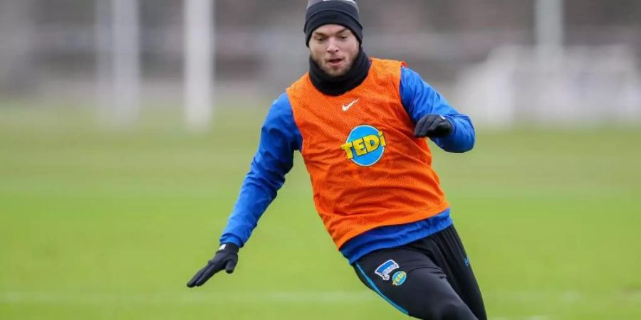 Eduard Löwen wird die Hertha verlassen. Foto: Andreas Gora/dpa